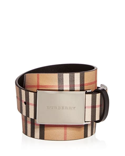 burberry men's charles check leather belt|Check and Leather Reversible Belt in Charcoal/silver .